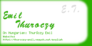 emil thuroczy business card